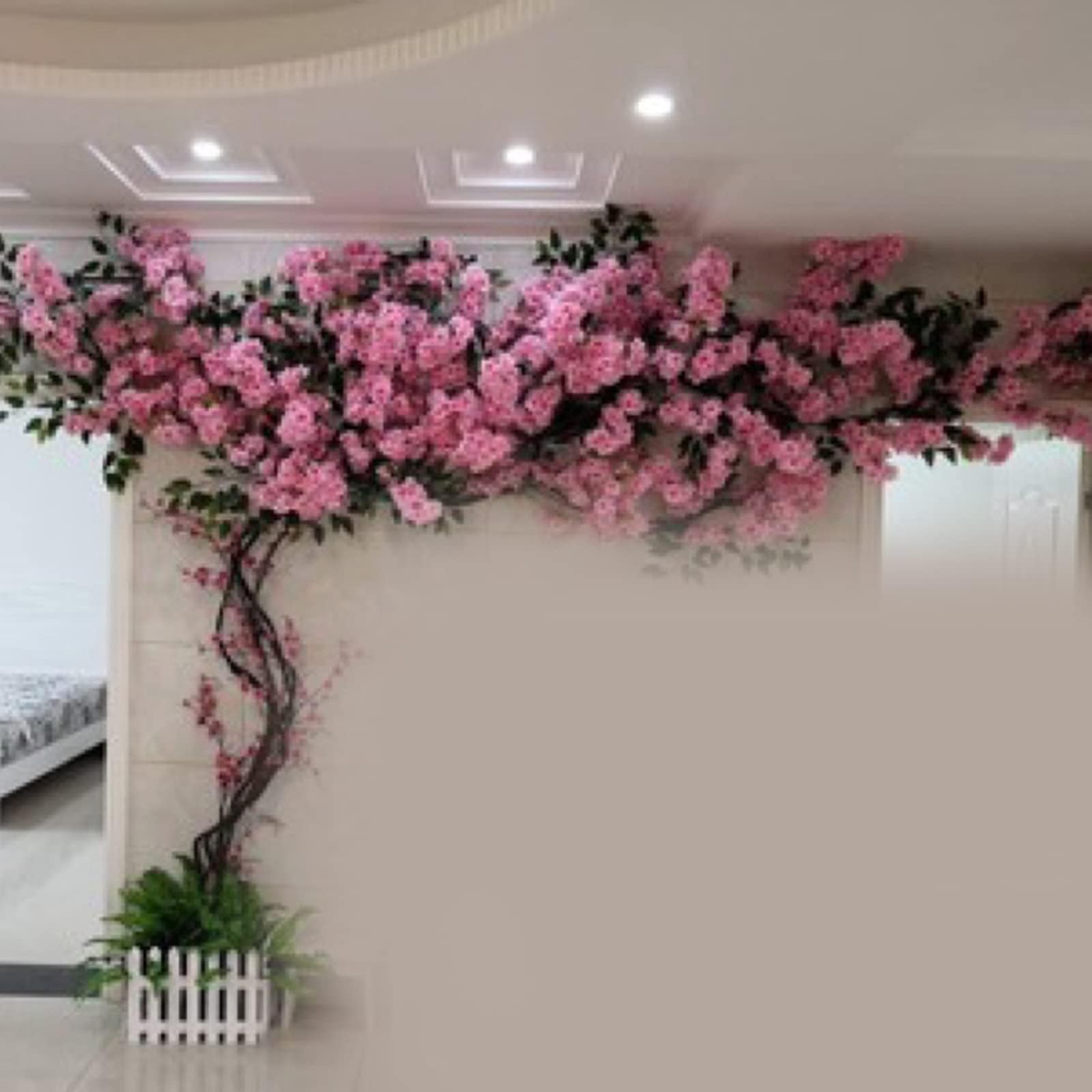 IUokLU Artificial Plants Indoor, 20-Branch Artificial Cherry Blossom Tree Indoor Outdoor Multicolor (001)