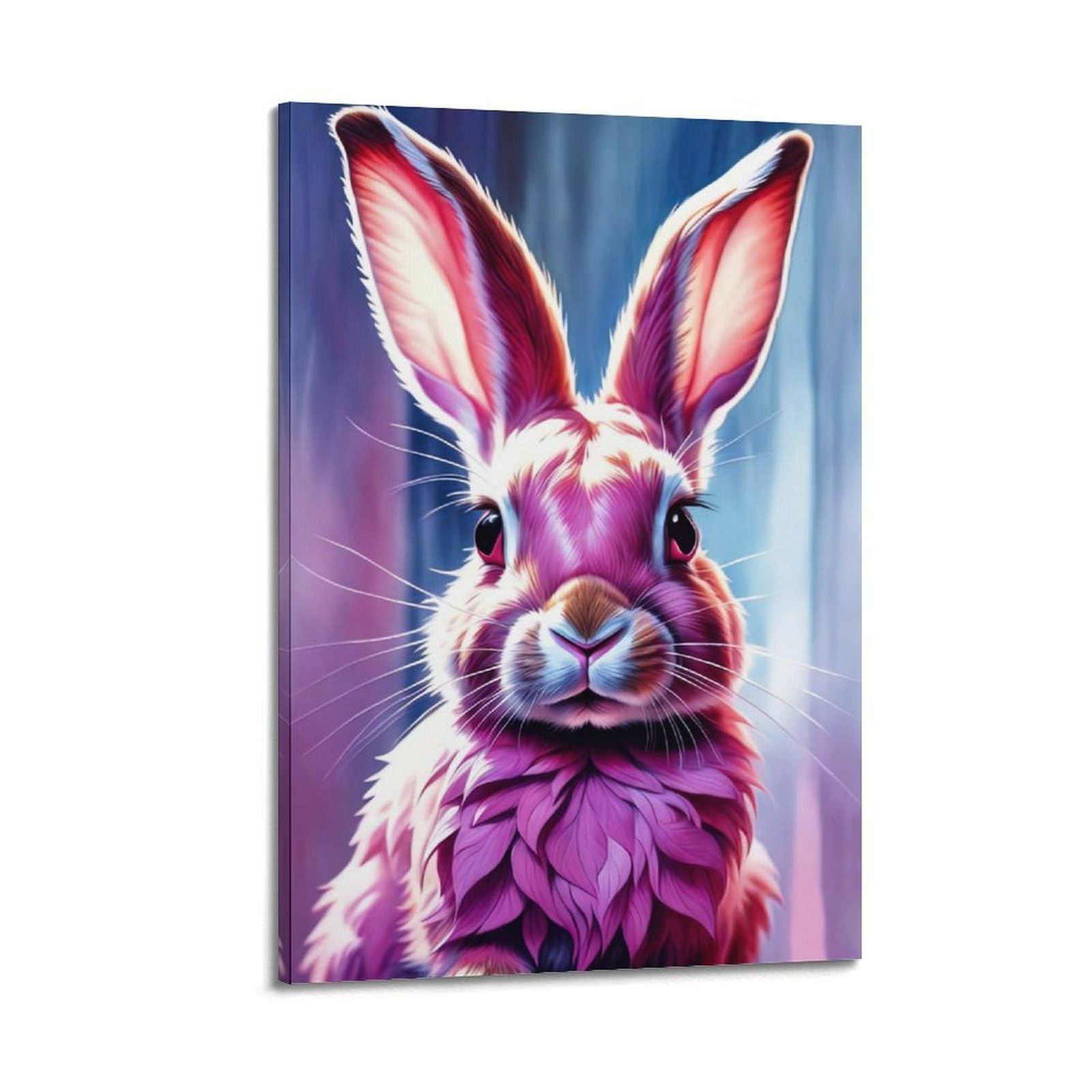 WZKTCL Animal Poster Curious Bunny Poster Decorative Painting Canvas Wall Posters And Art Picture Print Modern Family Bedroom Decor Posters 24x36inch(60x90cm)