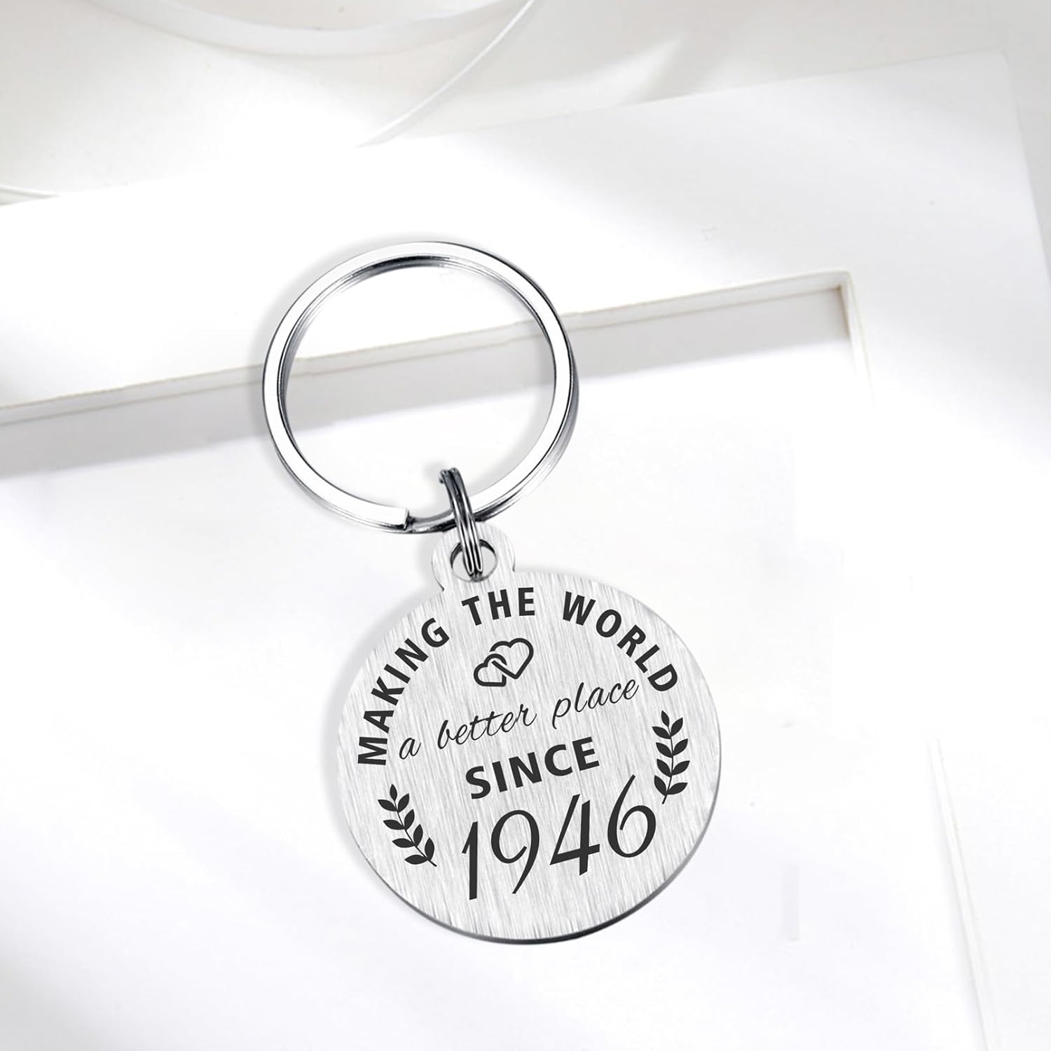 ABNTY 80th Birthday Gifts for Women Men, 80 Year Old Birthday Keychain, Born in 1946 Gifts, 1946 Birthday Decorations - Image 4