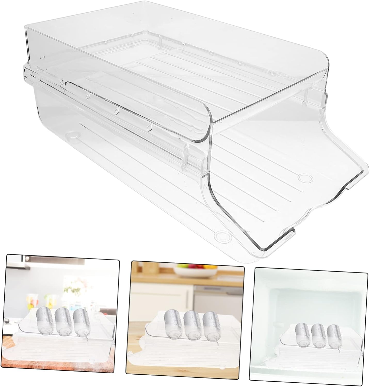 Automatic Rolling Beverage Can Holder for Fridge Organization Drink Container for Kitchen Storage Space-saving Soda Can Dispenser Easy to Clean and Design