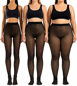 Meia Calça Térmica Feminina Translúcida Peluciada Forrada Para Inverno - Tamanho Único 36 ao 46 – Efeito Meia Fina Com Interior Térmico Aveludado – Alta Elasticidade e Confortável - Linha Premium