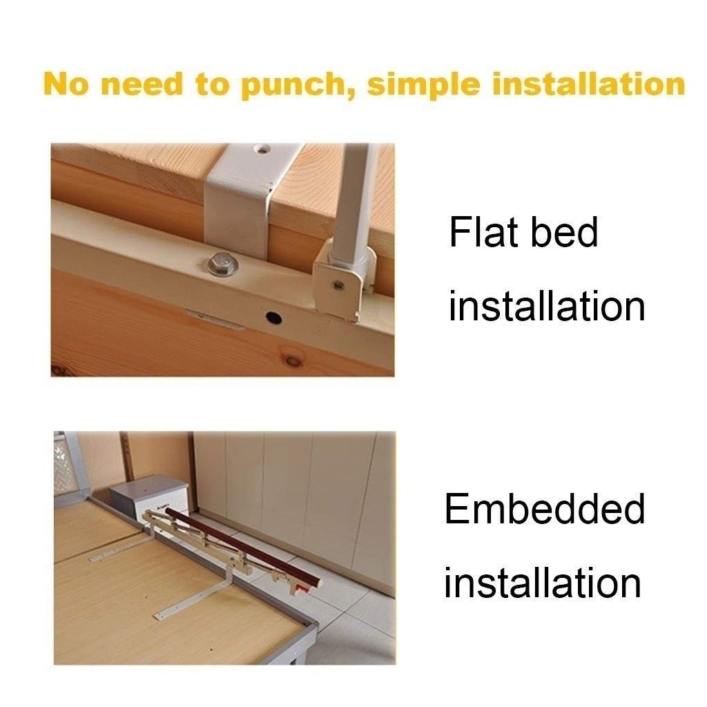 Protector Lateral para Cama portátil de Ancianos, barandilla de Seguridad para Adultos Mayores, Ajustable, Plegable con un Solo Clic, Hecha a Mano, Barra de par
