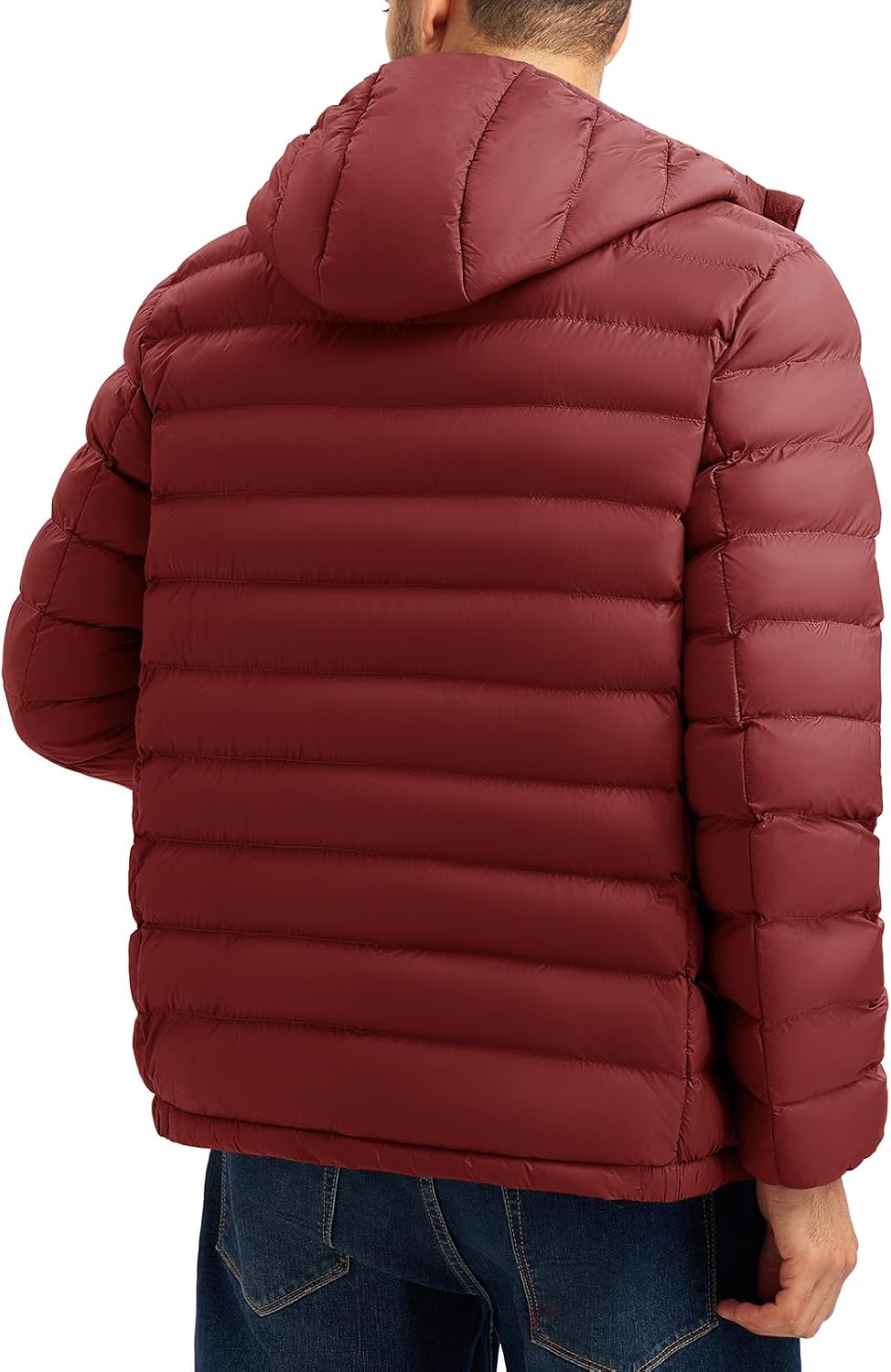 Rdruko Men's Lightweight Packable Puffer Jacket with Hood Winter Puffy Coat