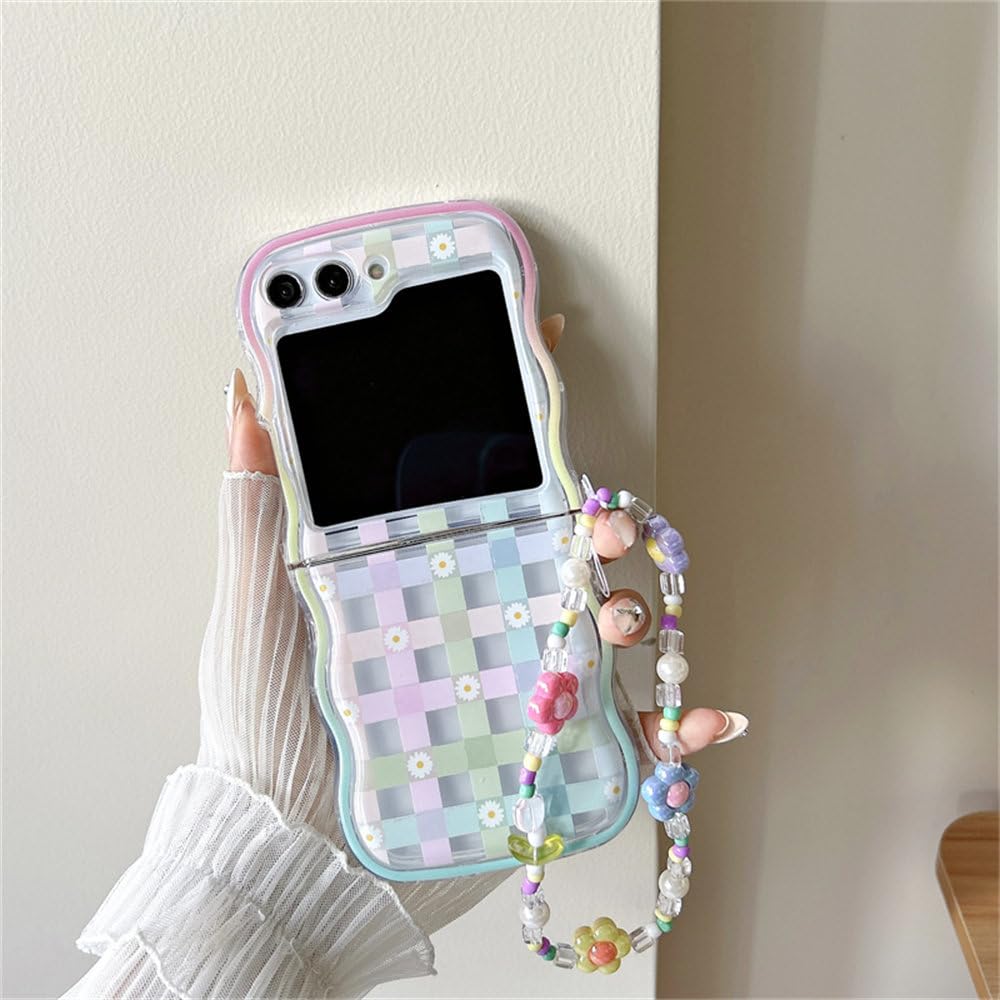 Étui pour Samsung Z Flip 5 idée cadeau idéal avec sa lanière de fleur et chaîne de poignet - 8
