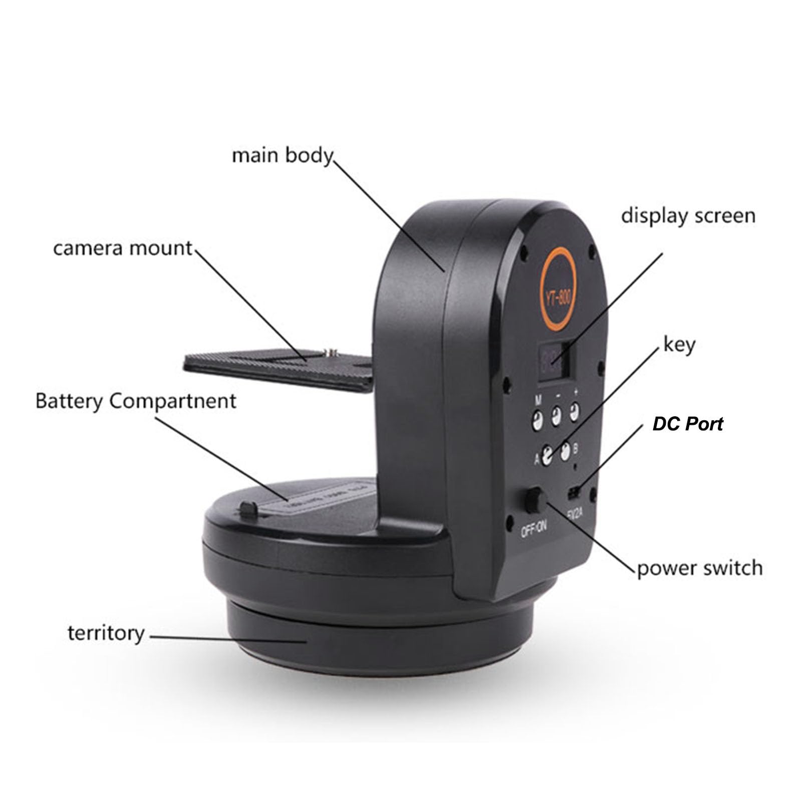 Cabezal de Trípode Motorizado, Cabezal Panorámico Panorámico Motorizado Inalámbrico de 2,4G para Teléfono Inteligente, Soporte de Cámara Motorizado con Carga de 1Kg