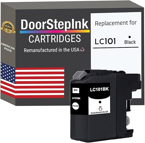 DoorStepInk Recambios de cartucho de tinta para Brother LC101 negro para impresoras DCP-J152W MFC-J245 MFC-J285DW MFC-J450DW MFC-J470DW MFC-J475DW