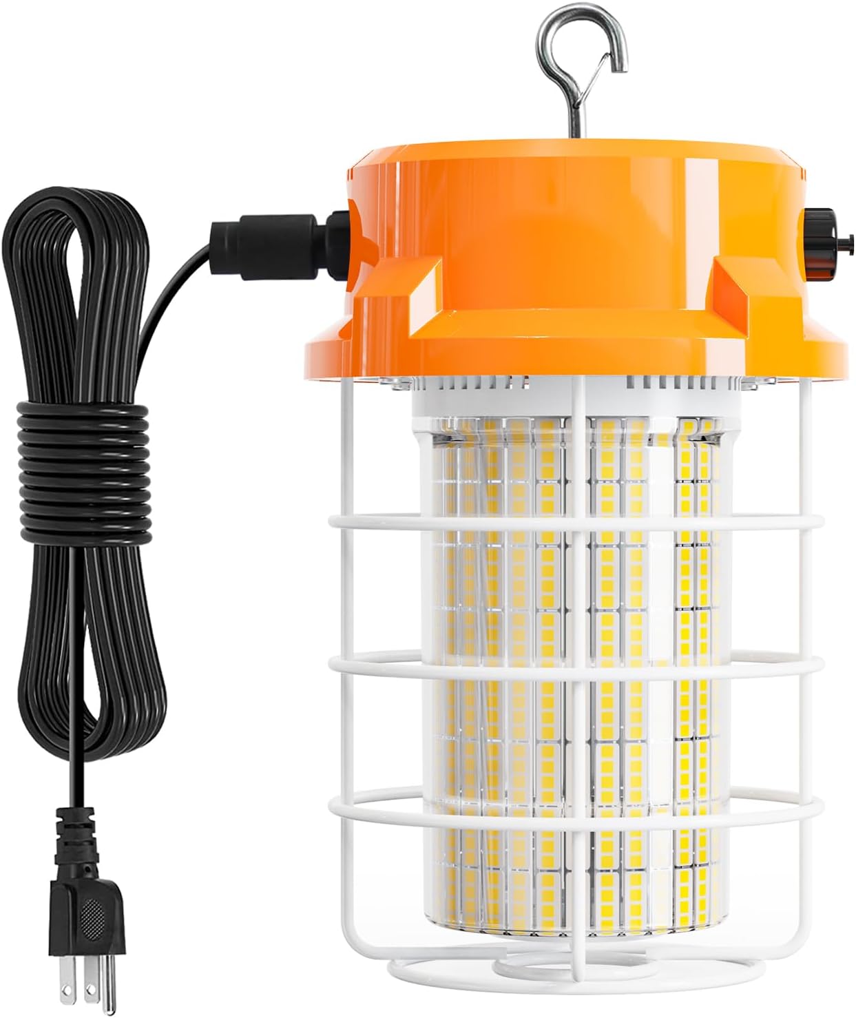 120W LED Temporary Work Light 5000K Daylight 18000 Lumens Super Bright with Fan Radiator Stainless Steel Guard Construction Lights Sturdy Hook Suitable for workshops, Construction Sites, etc.