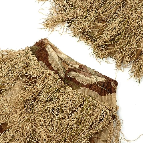 Terno de Camuflagem 3D Infantil, Roupa de Caça Infantil Com Cordão Ajustável na Cintura para Fotogra