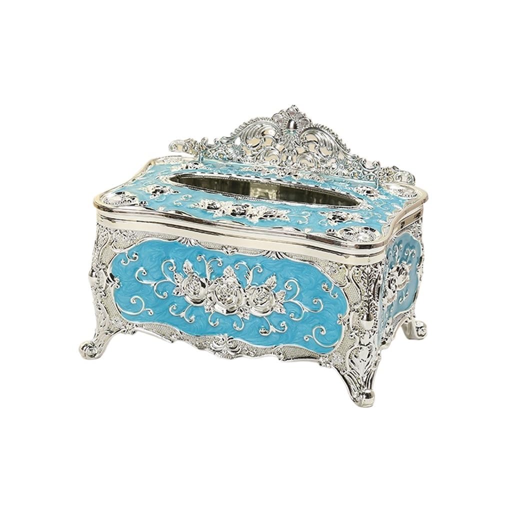 Boîte à mouchoirs Couronne en acrylique bleu style prestige hôtel