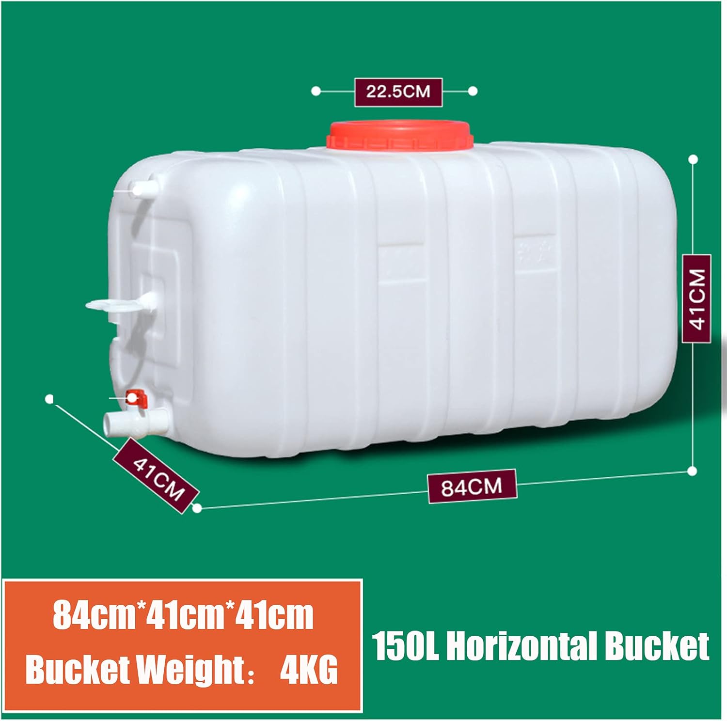 Water Tank Camping Water Container 150 Liters Plastic Water Tank Large Capacity Water Storage Container With Lid And Tap Water Dispenser Water Storage Carrier For Outdoors Hiking Camping Self-driving