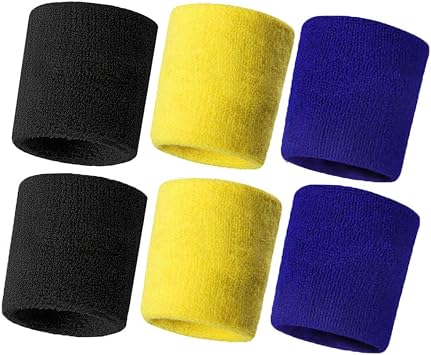 HANERDUN Wrist Sweatbands Thick Terry Cloth Wristbands for Men and Women Athletic Sweat Bands for Sports Tennis Gym Basketball