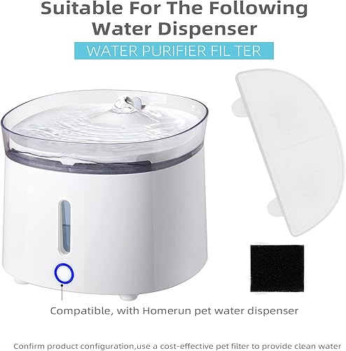 Miniatura 2 de Paquete de 6 filtros de fuente de agua para gatos, filtros de repuesto para bombas inalámbricas WF20CF20, fuente de agua para gatos, dispensador de