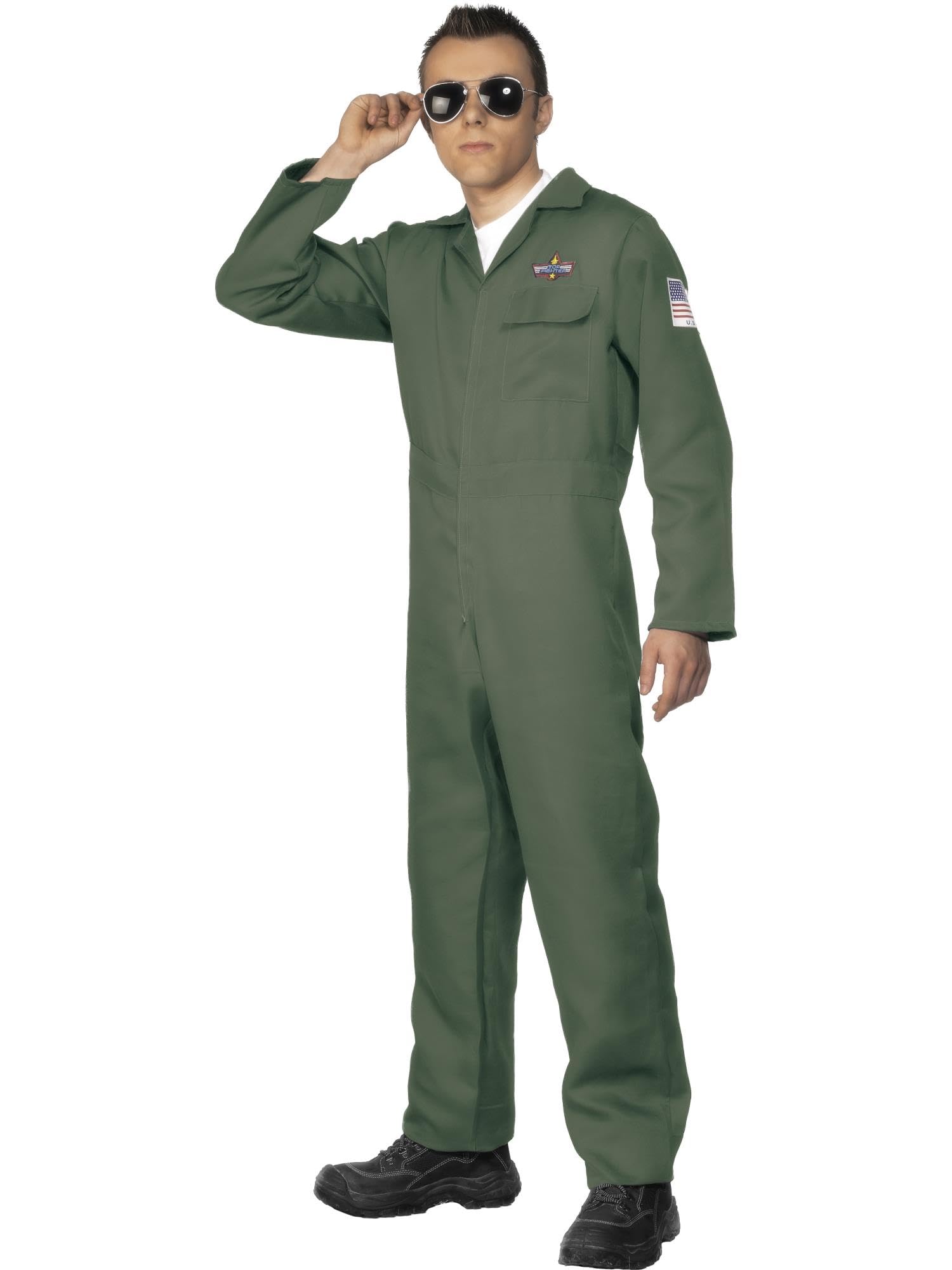 Smiffys Men's Green Aviator Costume