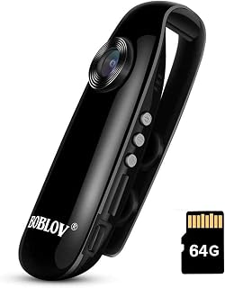 BOBLOV 007 64GB Small Body Cameras, 1080P Full HD Mini Camera Body Wear Camera, Bike Cameras Cycling Video Recorder, Portable Pocket Body Cams with Back Clip, Motion Activate