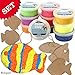 Produktbild Bastel-Set-bunte FISCHE für Kinder 6 Fische aus Pappmaché und 10 Dosen Foam Clay (Modelliermasse) in kunterbunten Farben, auch zum Kindergeburtstag eine ideale Beschäftigung