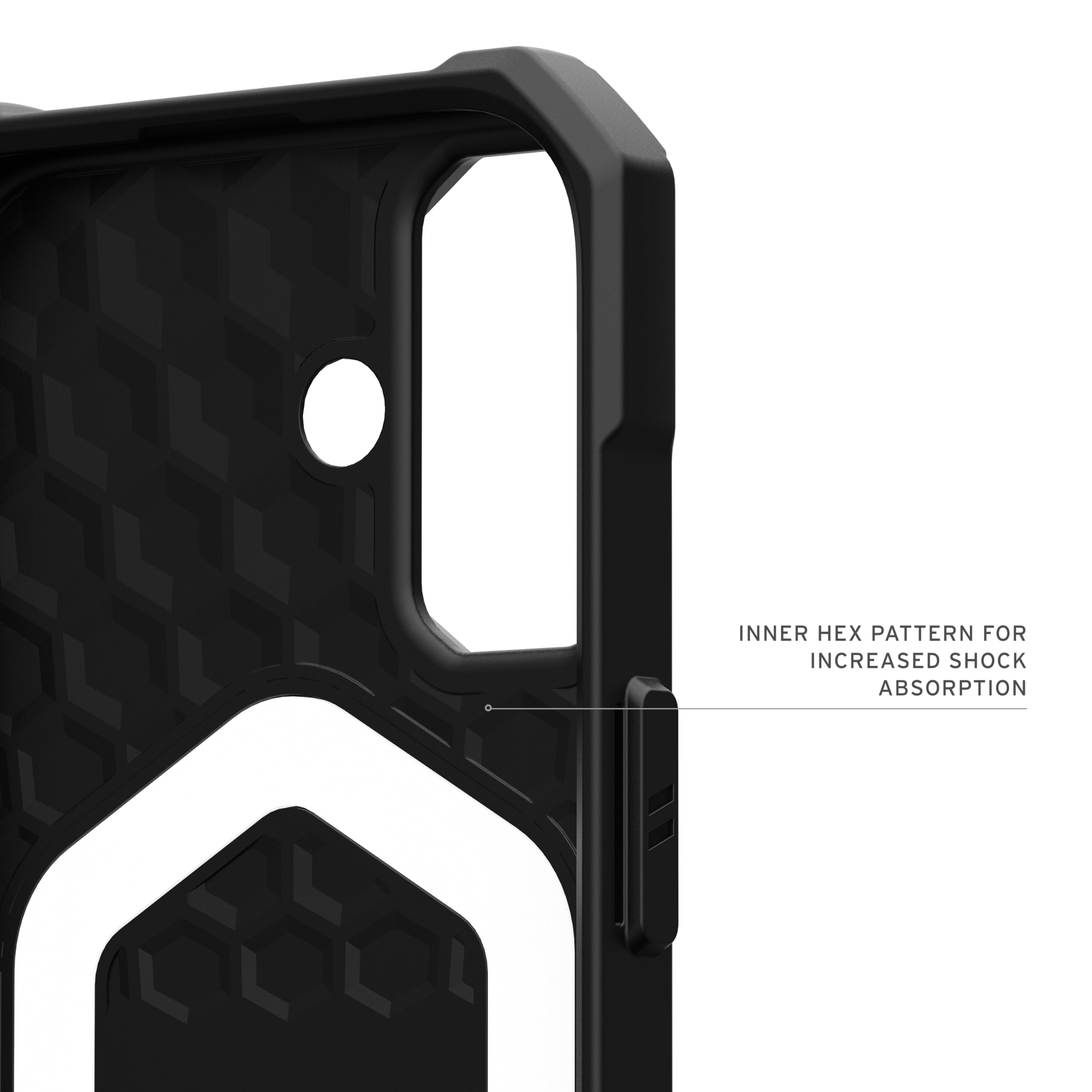 Urban Armor Gear Essential Armor MS Case compatibile con Apple iPhone 17 Custodia (ricarica wireless/carica magnetica ottimizzata, Protezione da cadute da 4,6 m) nero