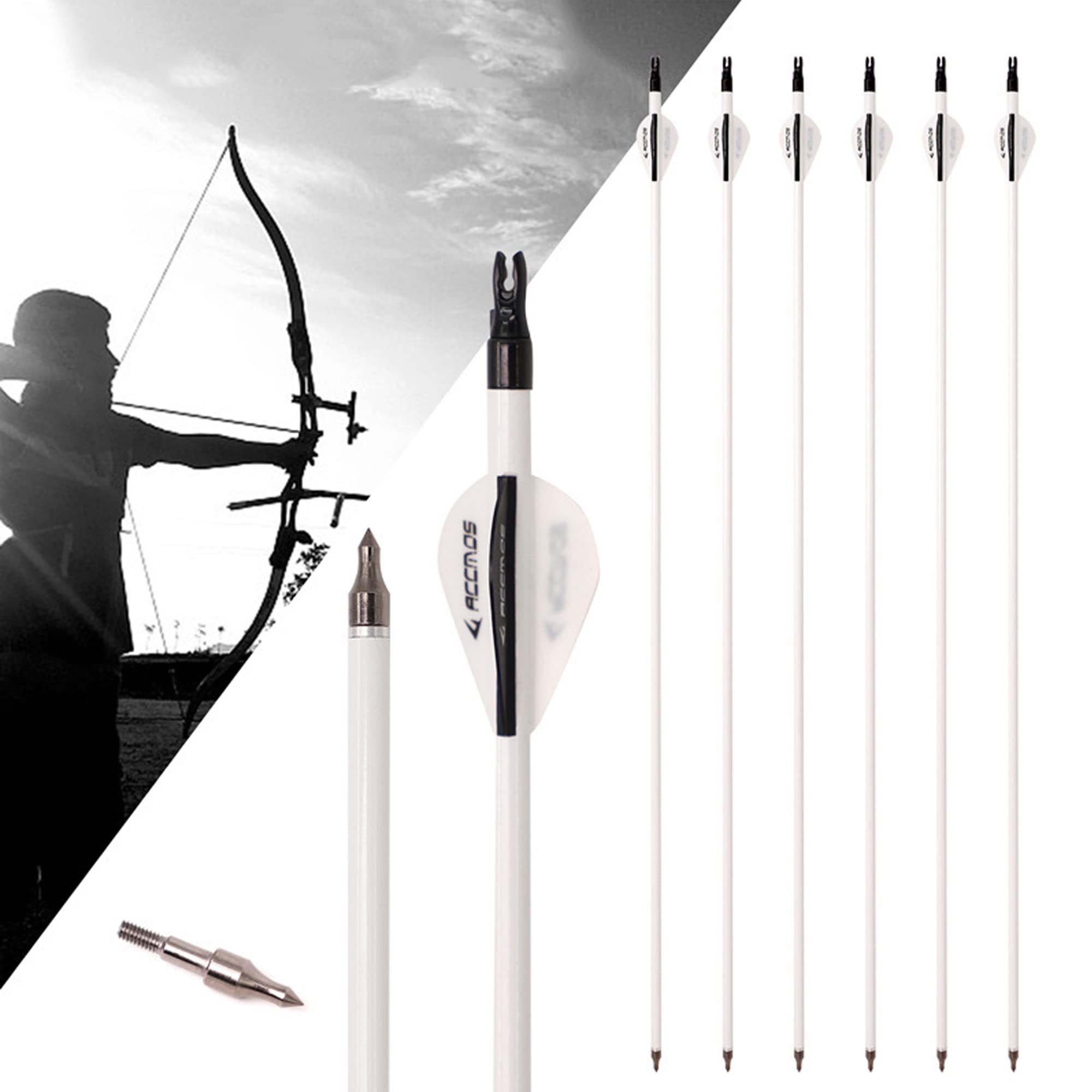 NIKA ARCHERY 30 Camme Di Freccia In Plastica Per Fusto ID7 - Foto 13