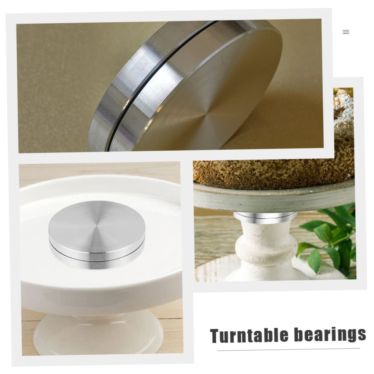 Ciieeo 3 Set Di Cuscinetti Per Giradischi Da Tavolo Base Per Giradischi in Materiale in Lega Di Alluminio Per Espositore Piatto Per Servire Torte 2 Pezzi * 3