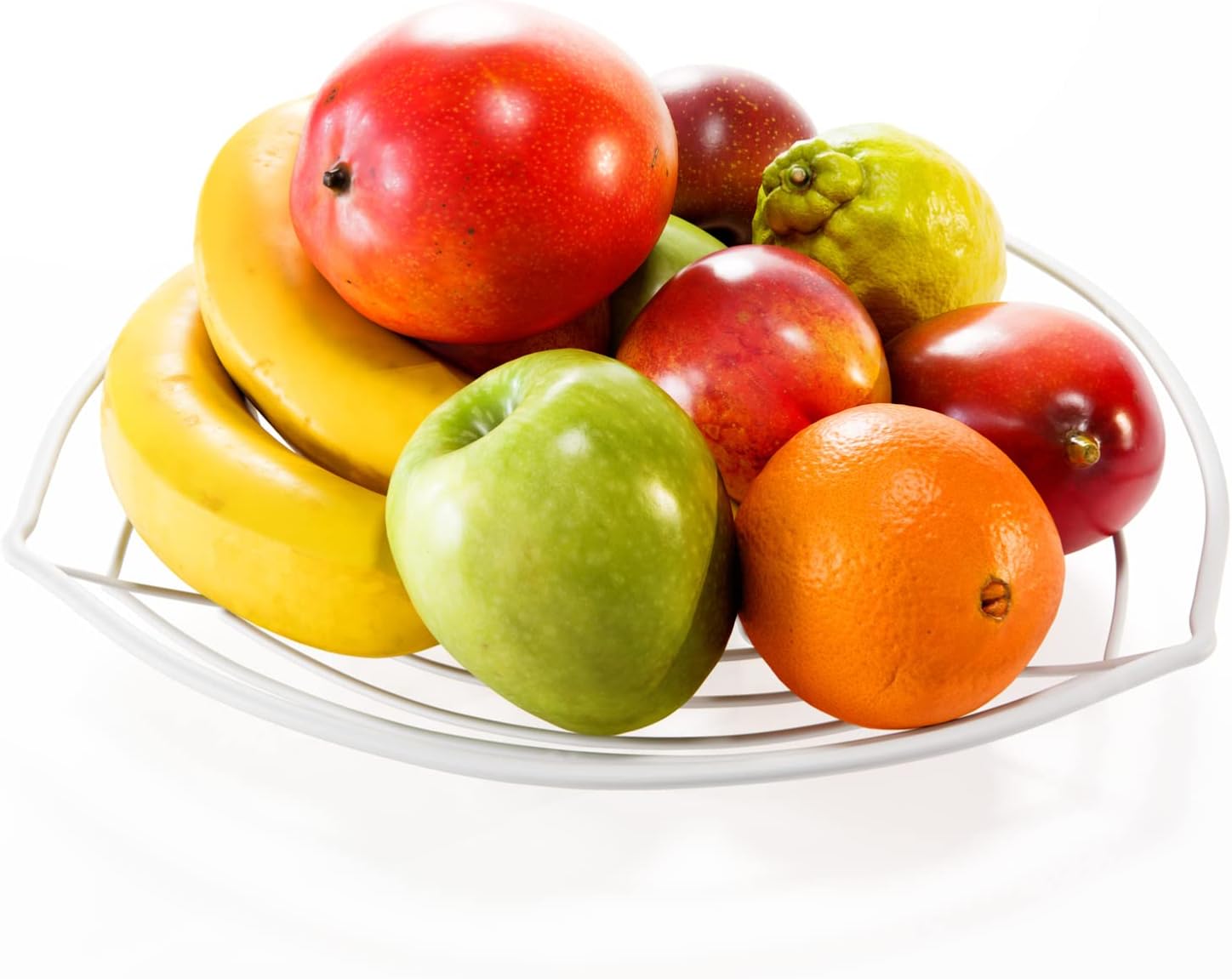 White 3 Position Fruit Bowl For Kitchen Counter Large