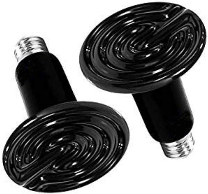 FSY 2 Pack 75W Ceramic Heat Lamp Bulb Emitter Infrared Reptile Heat Heater Lamps Bulbs for Pet Coop Heater Lizard Turtle Brooder…