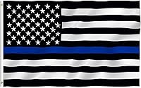 Anley Fly Breeze 3x5ft Thin Blue Line US Flag - Fade-Proof Vivid Colors, Double Stitched Polyester Honoring Police Officers w/ Brass Grommets