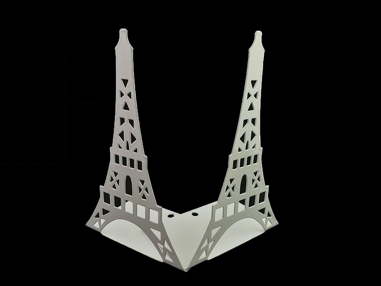 Winterworm Stylish Modern Paris Eiffel Tower Metal Decorative Bookend Book End Book Organizer for Library School Office Home Desk Study Gift(White)