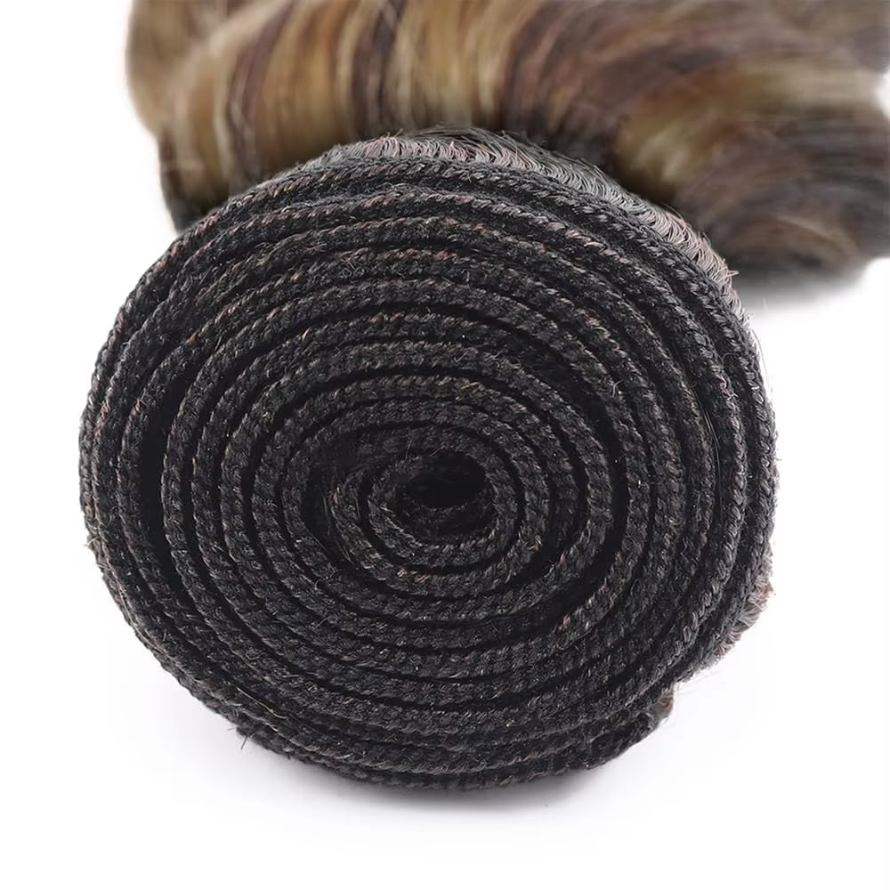 Ombre Highlight Human Hair Bundles P427 Body Wave Bundle 30 inch Honey Brown Human Hair Bundles 3 Tone 100g