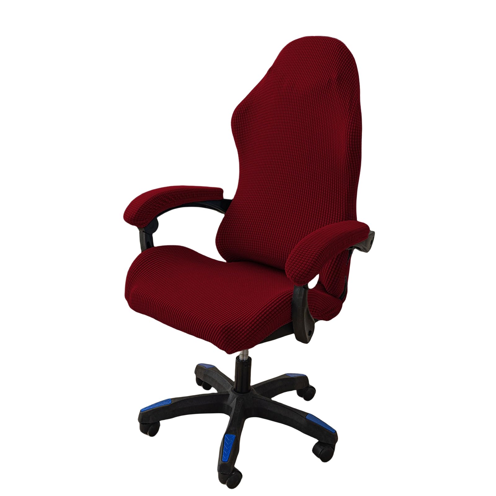 OQHAIR Ergonomic Gaming chair cover Stretch Jacquard Gaming Chair Slipcover Dustproof Anti Slip with 2 Armrest Covers with Zipper -wine red