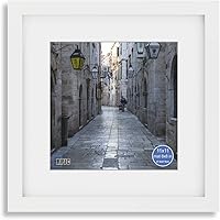 Vista 18 de RPJC - Marco de fotos de 4 x 4 pulgadas hecho de madera maciza con vidrio de alta definición para montaje en pared, acabado en madera flotante