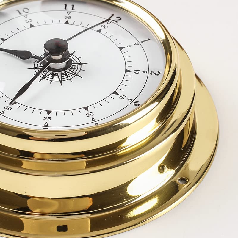 4PCS/Set Wall Mounted Thermometer Hygrometer Barometer Watches Clock Copper Shell Zirconium Marine for Weather Station