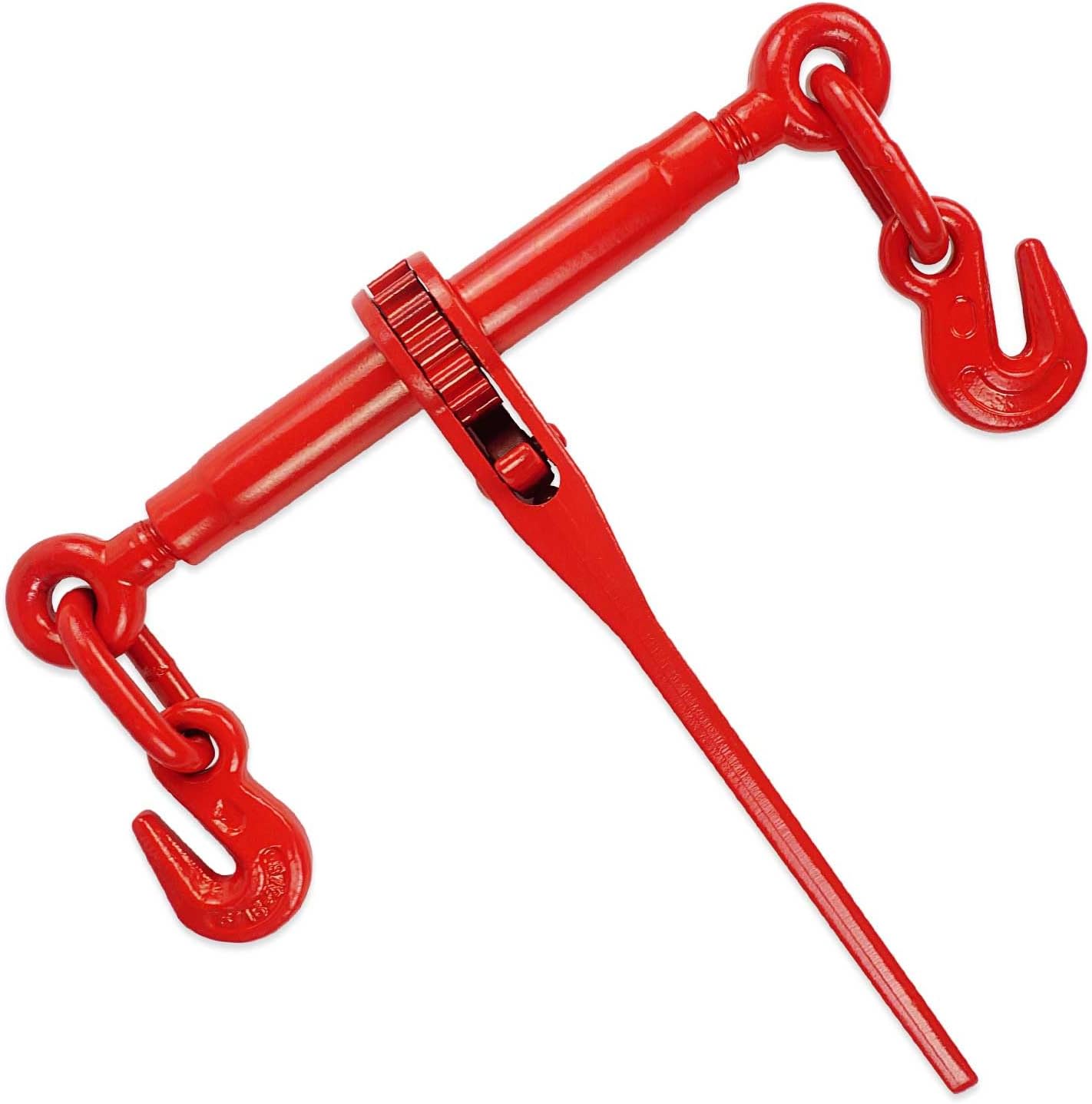 5/16"-3/8" Chain Load Binder, Chain Binders Have Working Load Limit of 5,400Lbs, Tie Down Heavy Loads to Truck or Flatbed Trailer, Towing Cargo for Most Industrial Applications, Red(1 Pcs)
