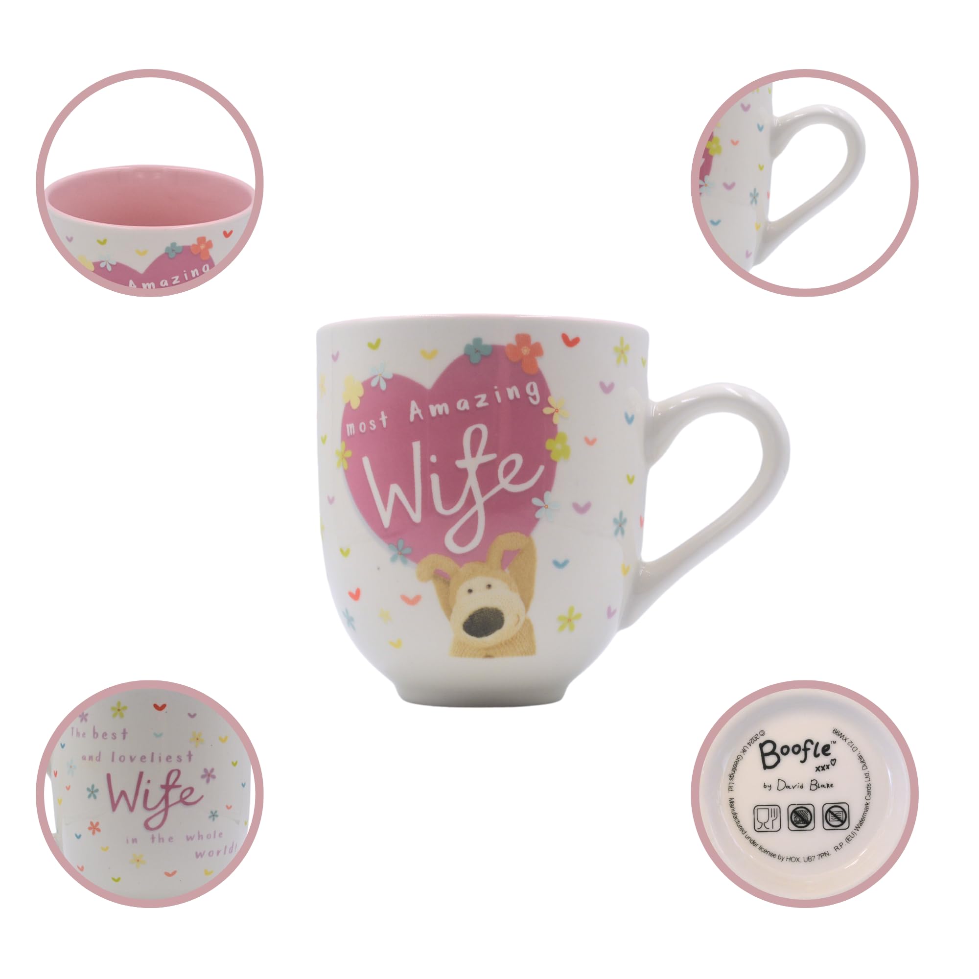 Boofle Amazing Wife Love Blooms Fur-Ever Mug Gift Idea, Multicolour, 12cm x 9cm or 4.7" x 3.5" - Image 4