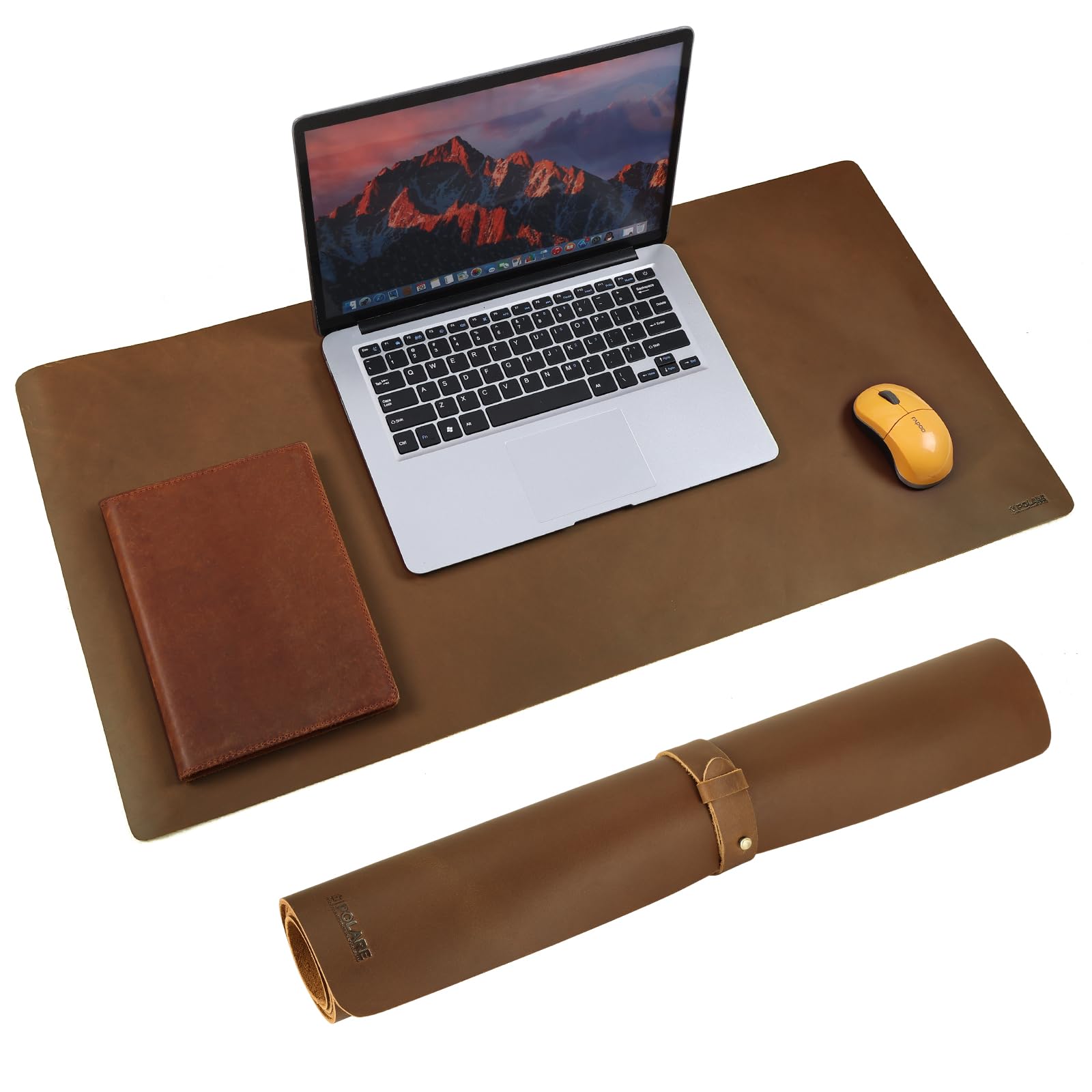 Polare Full Grain Leather Desk Pad Brown