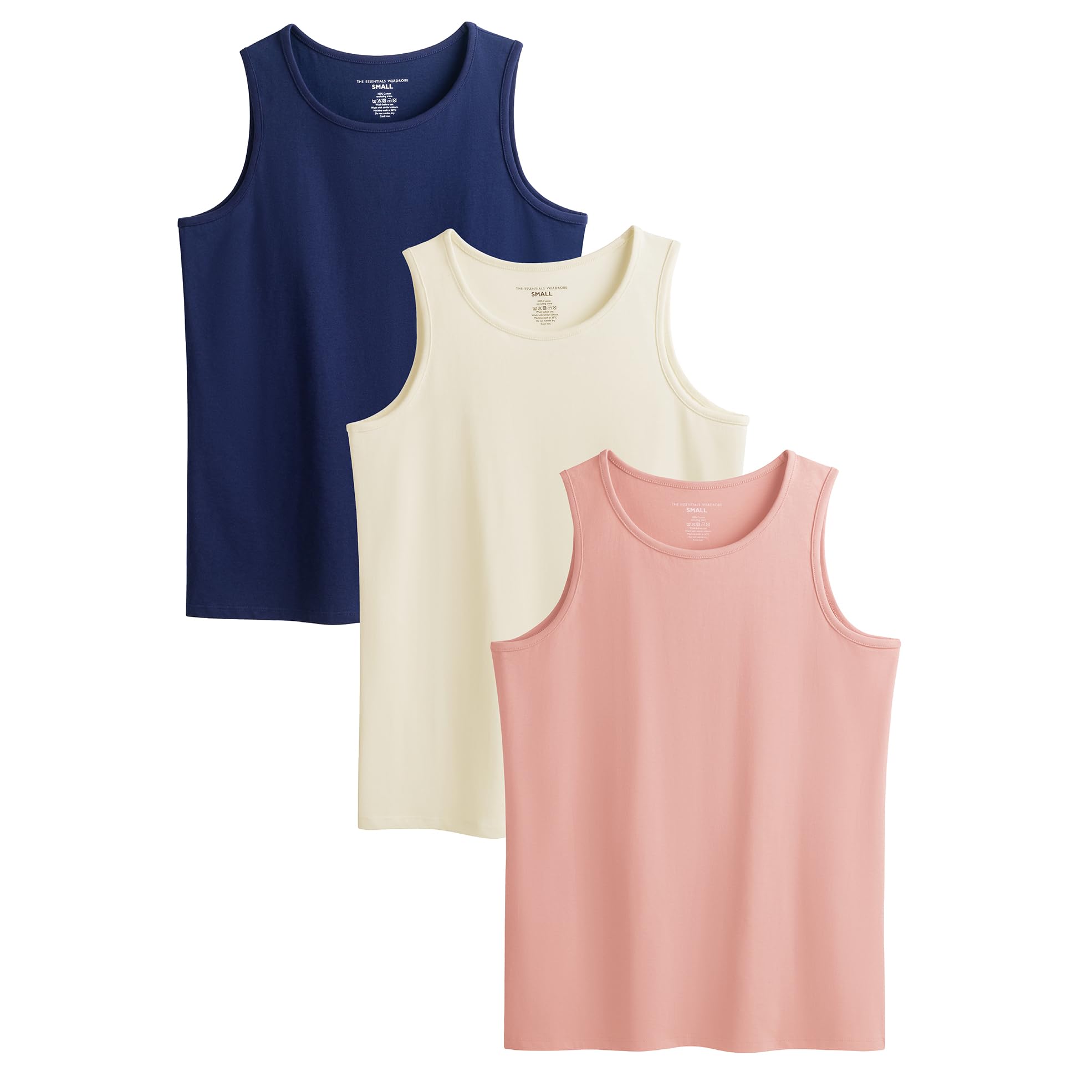 The Essentials Wardrobe Ladies TEW 3 Pack Vest - Navy - Mid - Small