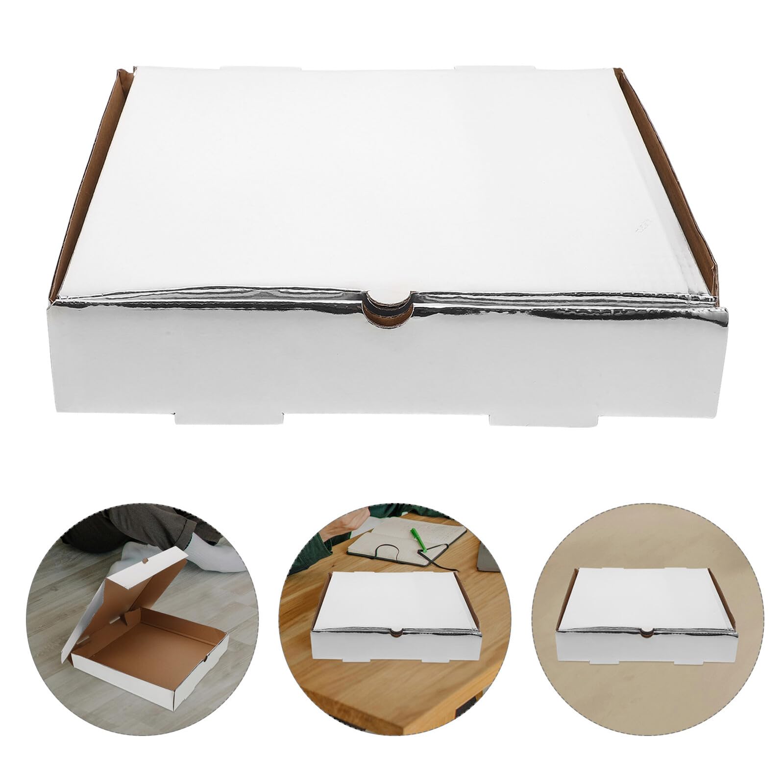 POPETPOP Caja de Pizza de Cartón Kraft Grueso para Llevar 10 Unidades Envase para Alimentos