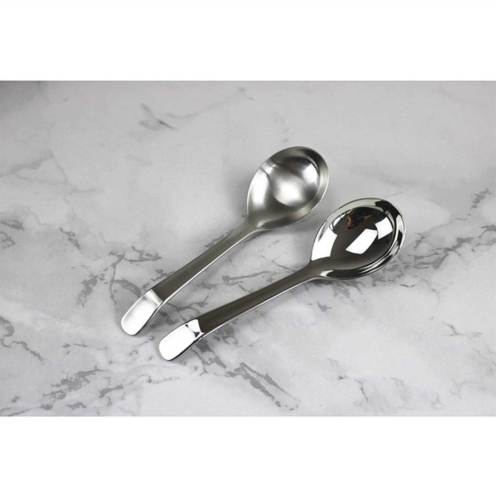 Cucharas de sopa Cuchara de cabeza grande de acero inoxidable 304, cuchara de sopa espesa con mango largo, cuchara de sopa pequeña for sopa doméstica, 2 uds. Para el hogar y la cocina ( Color : B )