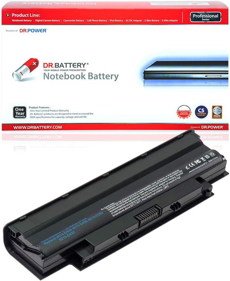 DR. BATTERY J1KND Laptop Battery Compatible with Dell Inspiron N5050 N5110 N5010 N4110 N7110 3520 3550 N7010 3750 N4010 N5040 N5030 M5030 15R 17R 1540 Series 08NH55 312-1201 312-0234 [11.1V / 48Wh]