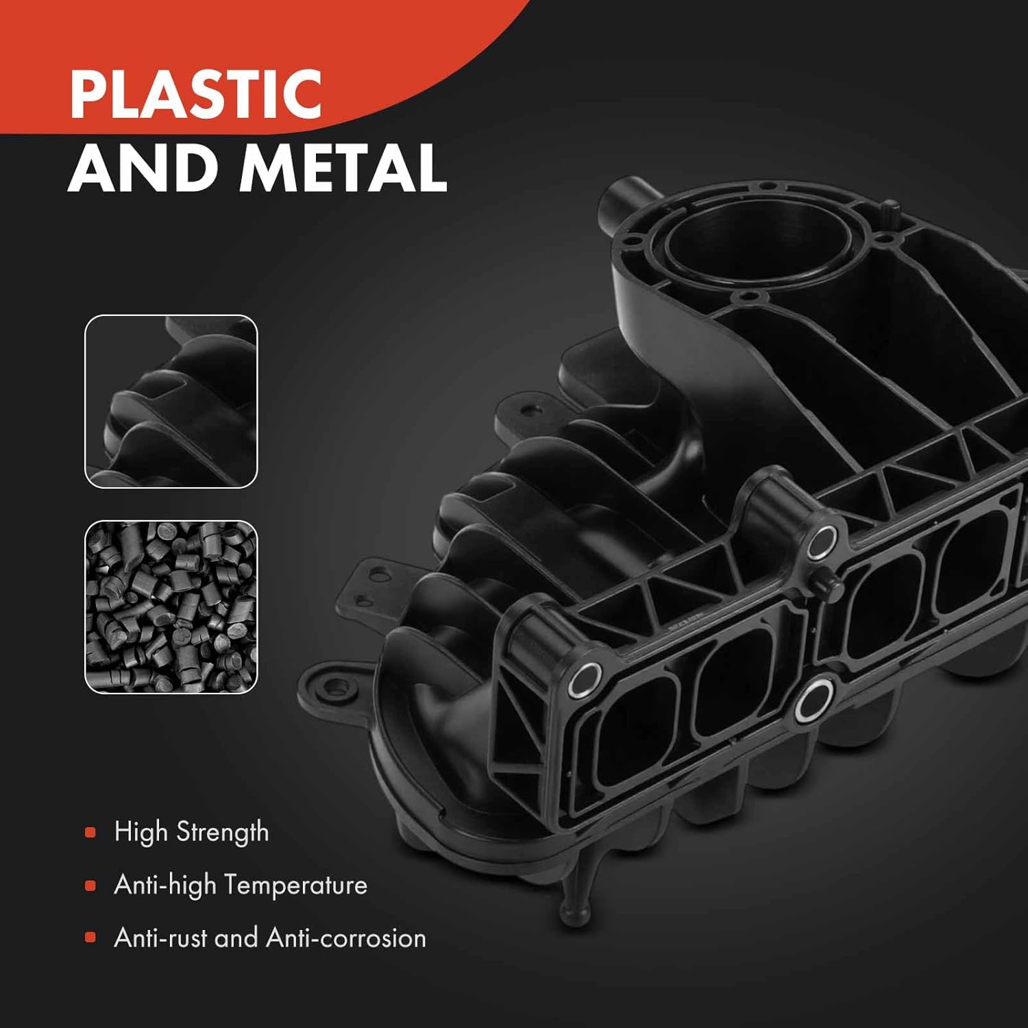 A-Premium Engine Intake Manifold Assembly W/Gasket [DOHC, 4Cyl 1.6L, Turbo] Compatible with Ford Escape 2013-2016, Fiesta 2014-2019, Fusion 2013-2014, Transit Connect 2014 2015 2016