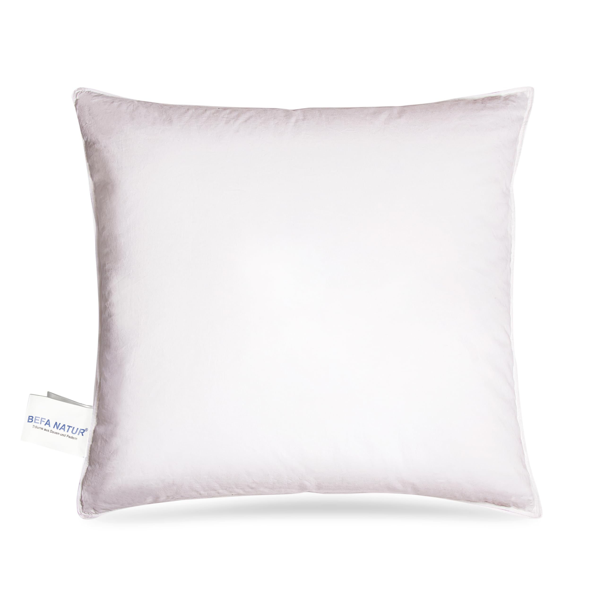 BEFA NATUR Sofakissen 40x40 cm (4 Stück) | Dekokissen, Zierkissen, Kissen aus 100% Federn | 350g Füllgewicht/STK | für Allergiker (NOMITE) | Tierwohl (DOWNPASS) | Oeko-TEX Klasse 1 | Made in Germany