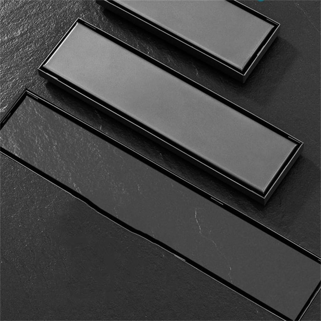 HBJWOV Invisible Rectangular Floor Drain Stainless Steel Large Drainage Can Be Inlaid with Ceramic Tiles