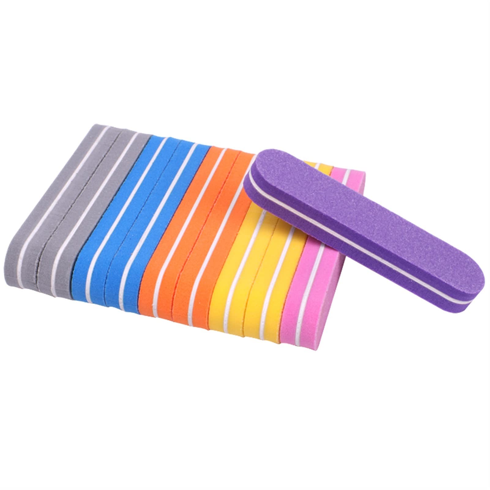 Lima per unghie, buffer per unghie, Mini lima for unghie in spugna di colore misto da 200 pezzi, 100/180(Blauw)