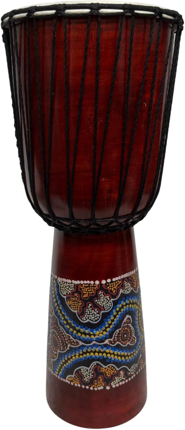 DJEMBE DRUM BONGO CONGO 12" TALL HAND CARVED AFRICAN ABORIGINAL WOOD HAND PAINTED IMPORTER DIRECT TO YOU BEST PRICE FOR THE QUALITY