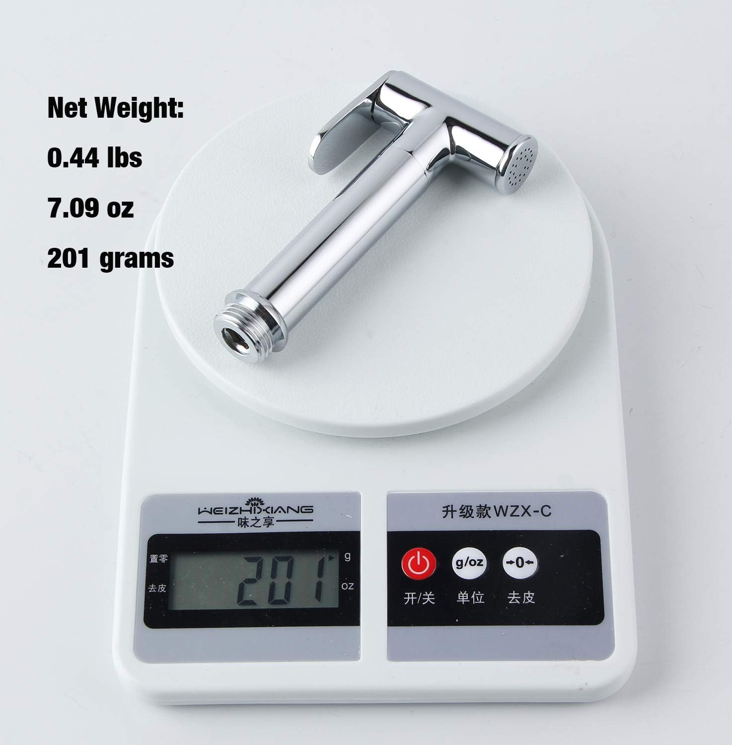 Kelica 554131 Solid Brass Kitchen Sink Faucet Side Spray Head Replacement Only Handheld Bidet Toilet Spray Head Only Cloth Diaper Sprayer Kit Muslim Shattaf, Chrome Finish, Perfect for Cleaning