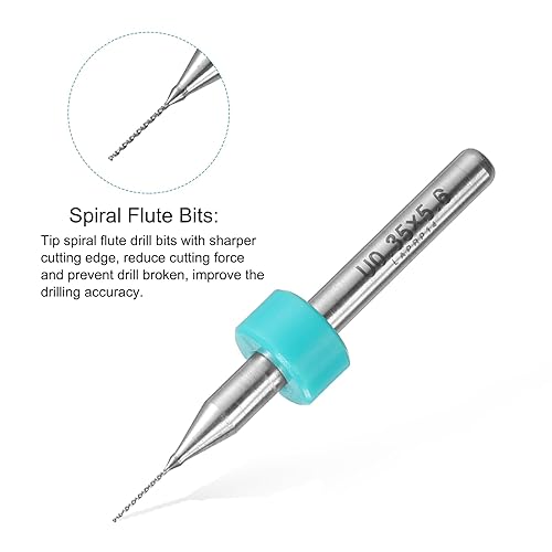 Vista 166 de uxcell Brocas para PCB, 0.028 in, carburo de tungsteno, herramienta rotativa, joyería, grabado CNC, placa de circuito de impresión, micro brocas