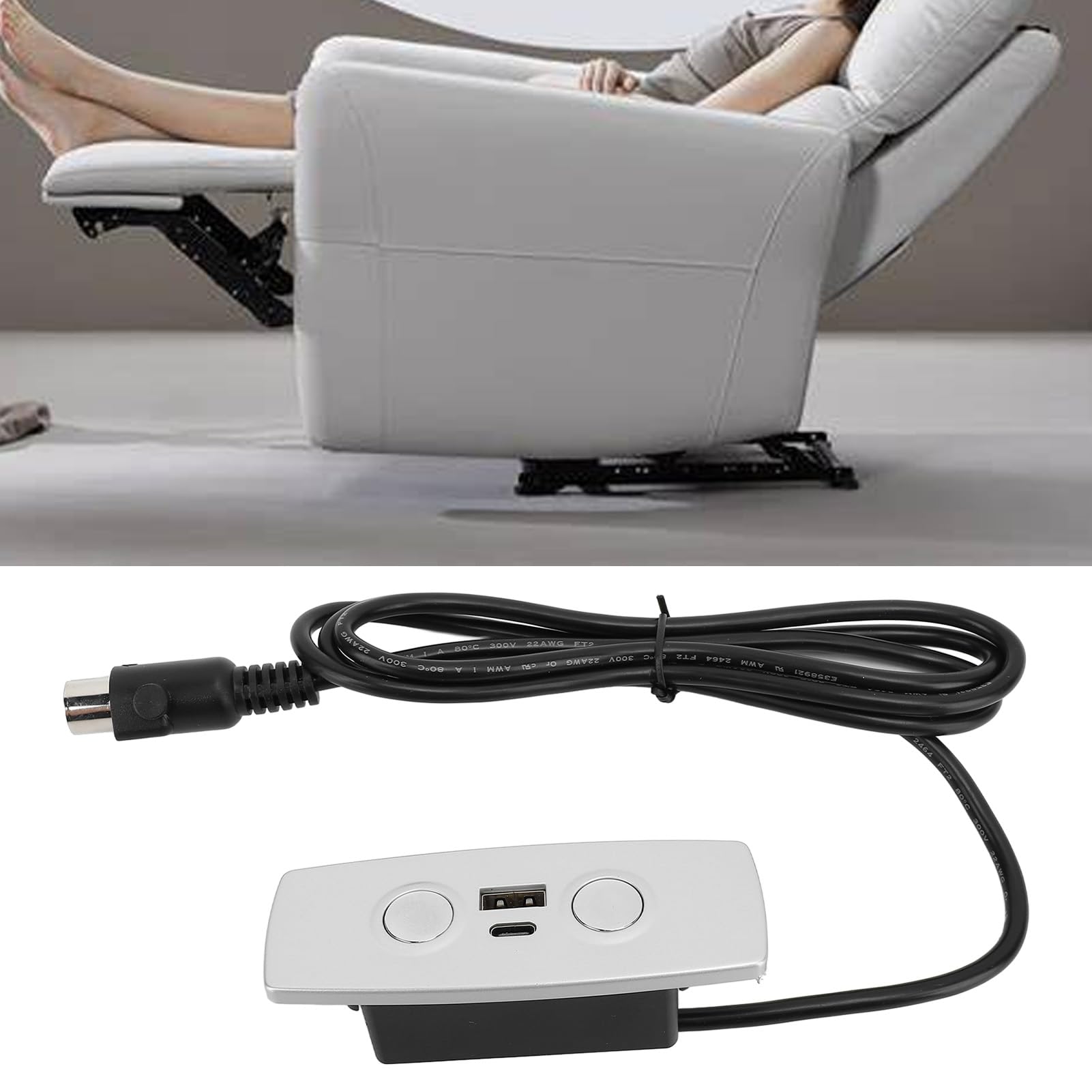 Contrôleur Inclinable USB Effortl avec Interface à 2 Bouton à 5 Broches pour la Relaxation du canapé électrique