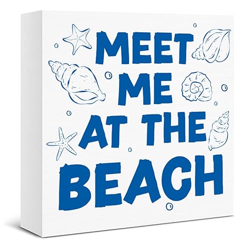 Beach Ocean Decor Coastal Sign Meet Me at The Beach
