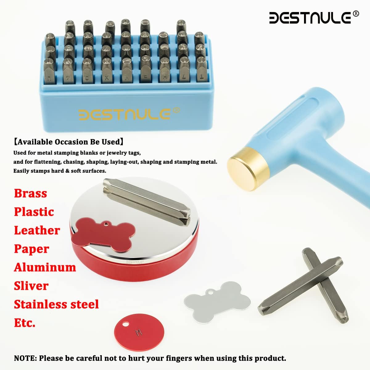 BESTNULE Professional Steel Bench Block, Covered with TPR Soft Plastic at the Bottom, Metal Stamping Table Mirror, Polishing with Chrome Plating for Jewelry Stamping (Dia: 3”, H: 19/32”) (Red Base)