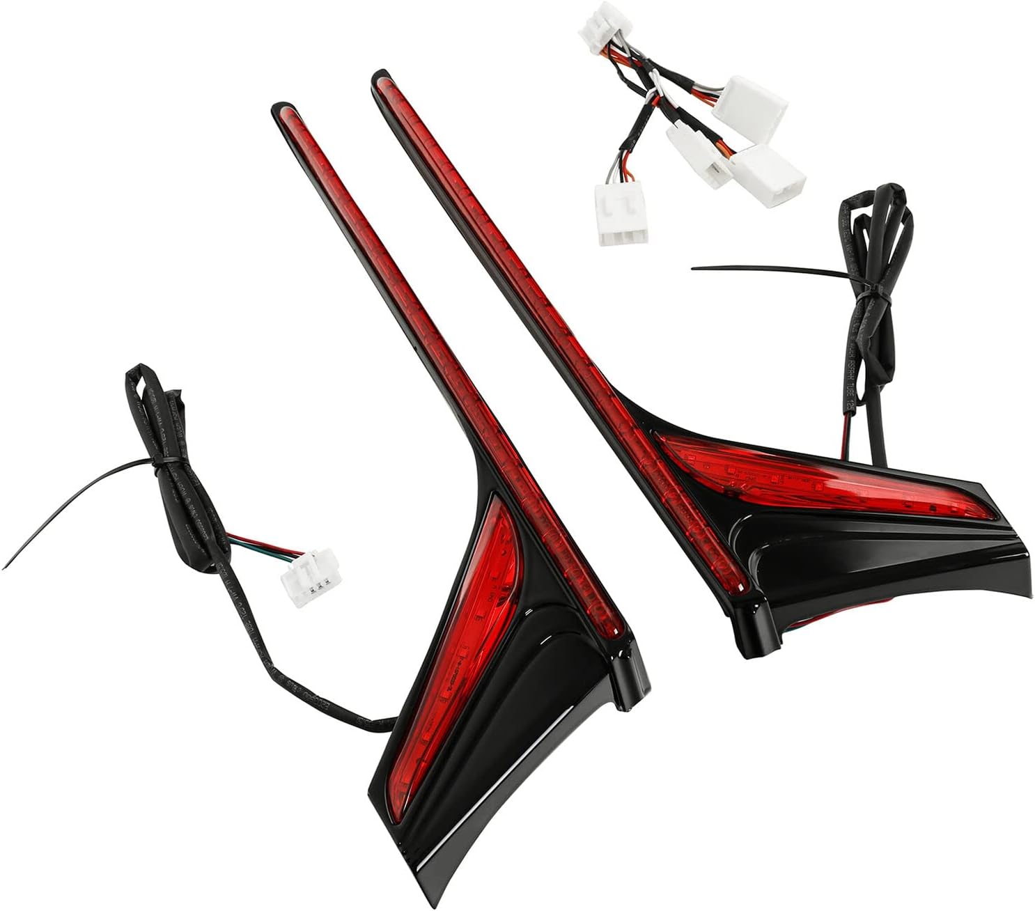 Green-L Motorcycle Rear Fender Tip Accent Vertical Light Strip and Saddlebag Side Accent Swoop LED Lights Set Fit for Honda Goldwing GL1800 2012-2017 F6B 2013-2017 (Red Lens Style)