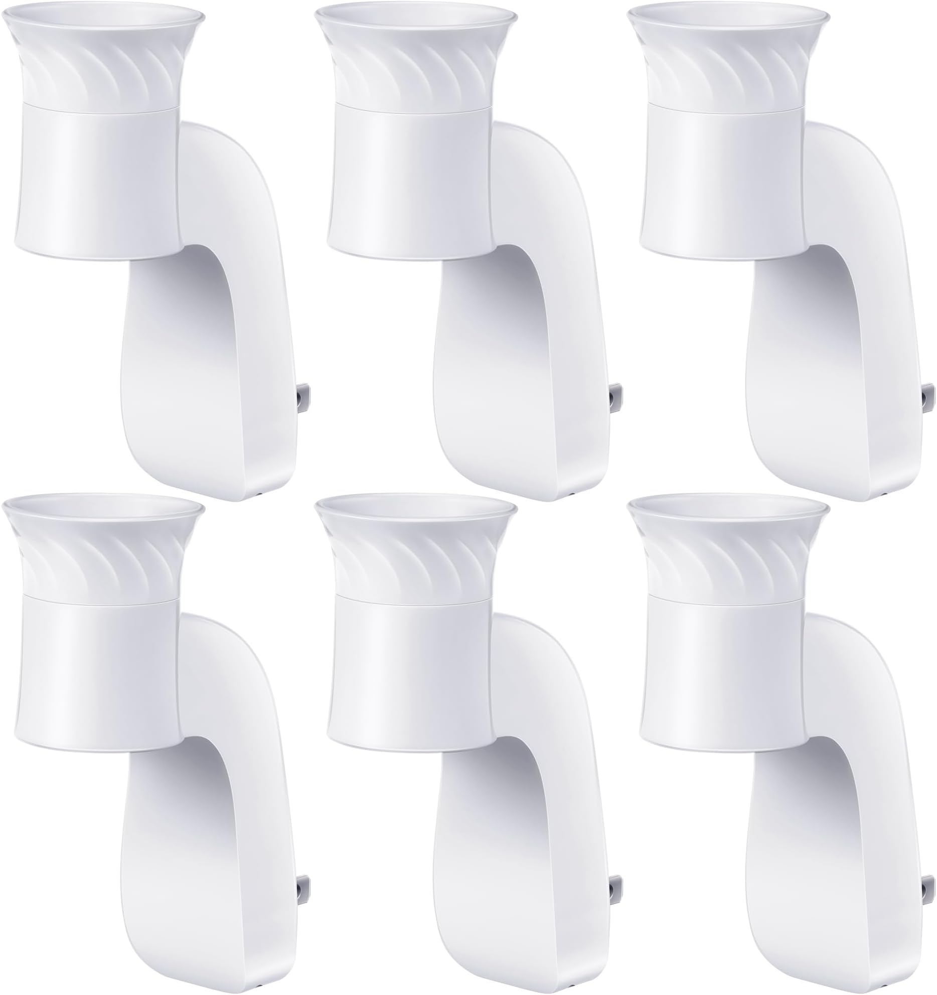 6 Pack Wall Fragrance Plug in Compatible with Bath and Body Works WallFlower Refills, ETL Certified, Rotatable, Precise Scent Adjustable Fragrance Control Diffuser Plug for Home, Office (White)
