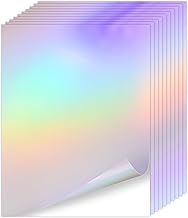 Koala Holographic Laminate Sheets A4 Holographic Sticker Paper,20 Sheets Self Adhesive Waterproof Holographic Transparent Film,11.7X 8.3 Inch